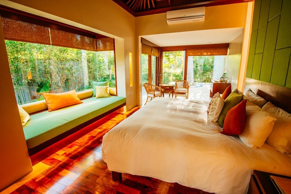 White bedsheet with a view