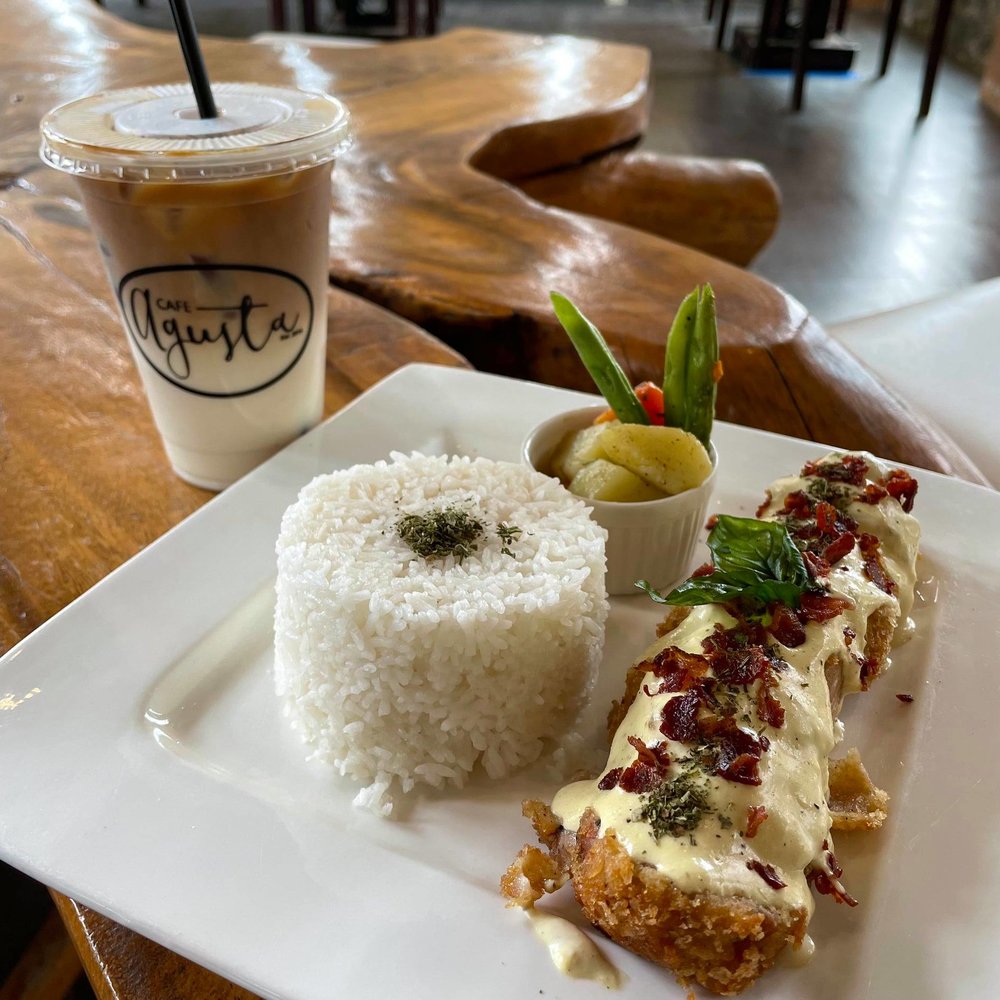 Chicken fillet and coffee