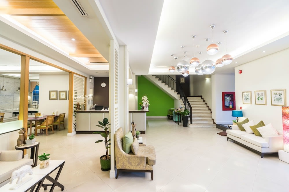 White wall and tiles