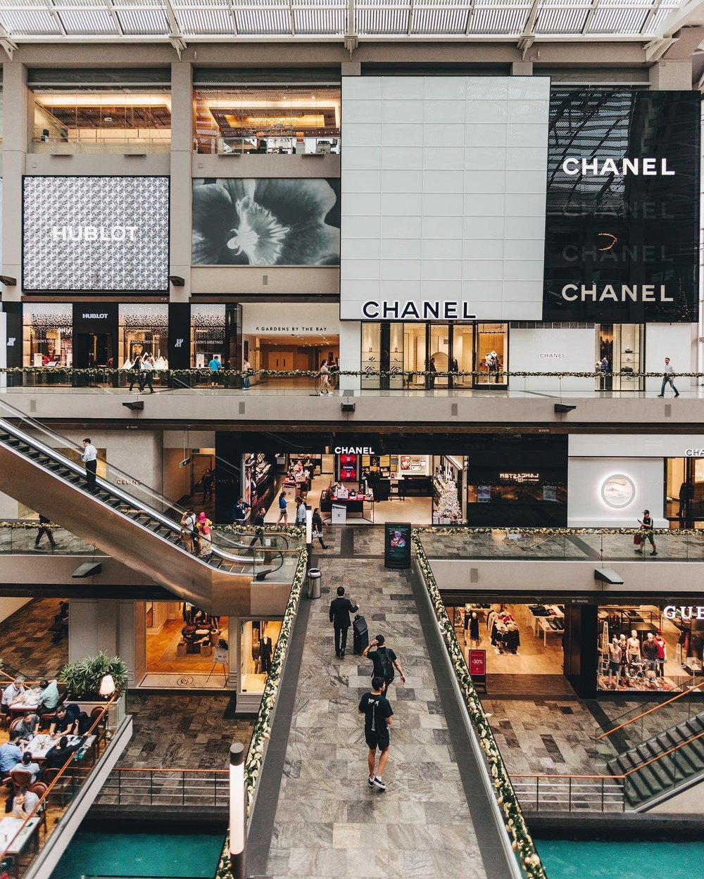 Different luxurious shops in Marina Bay Sands Singapore