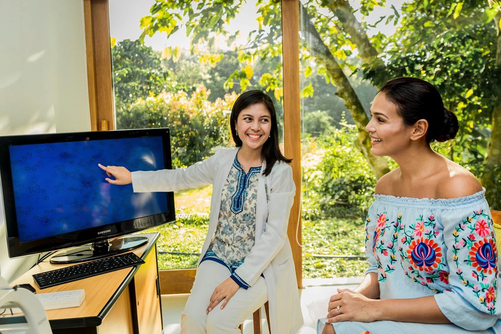 Doctor pointing at the screen