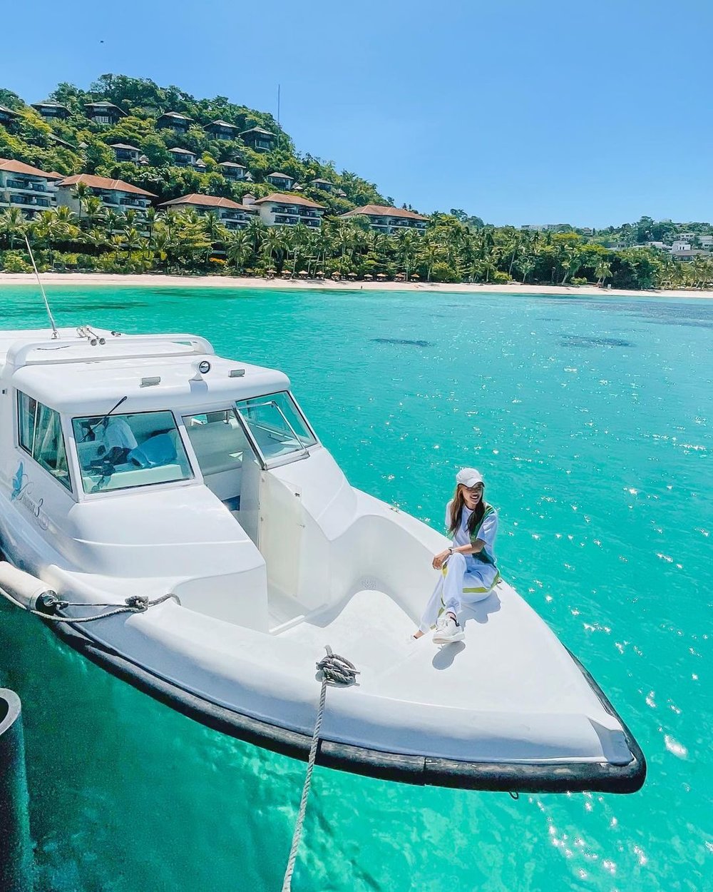 Clear water with boat