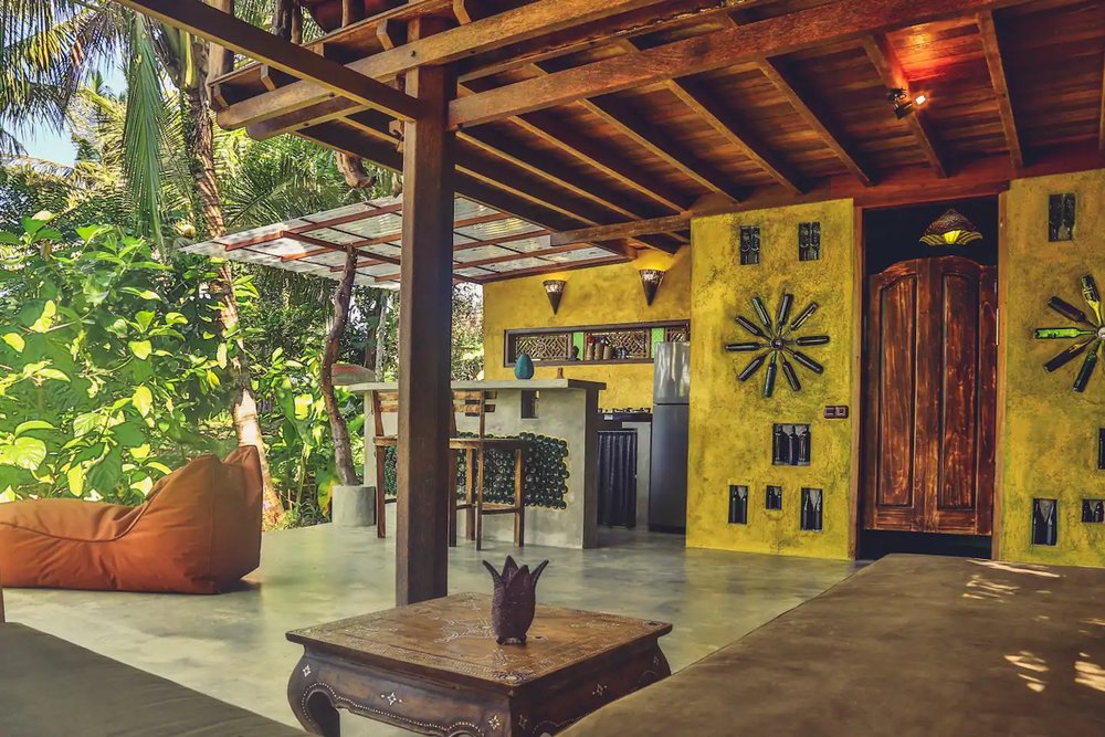 Colorful building with bar