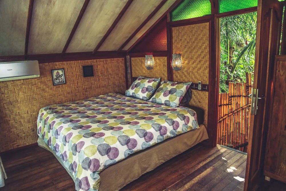 Rattan walls and aircon