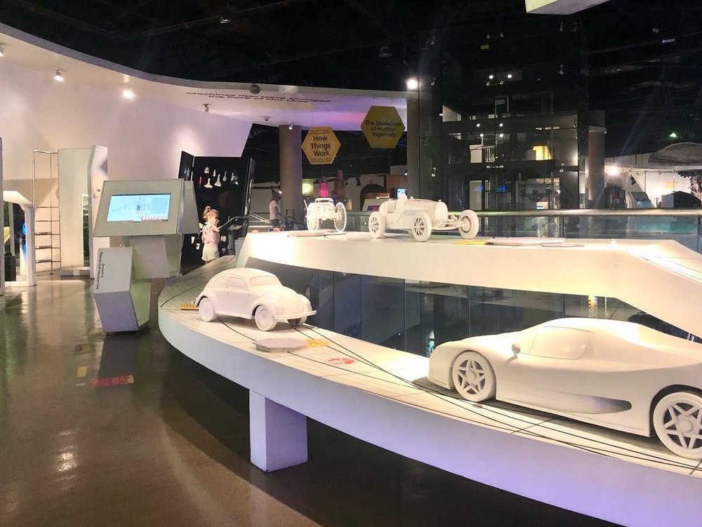White cars replica in display