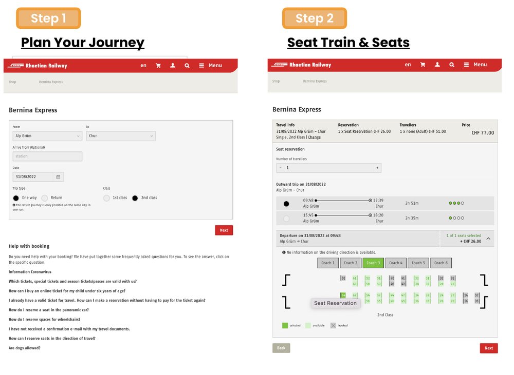 Bernina Express Steps 1 to 2