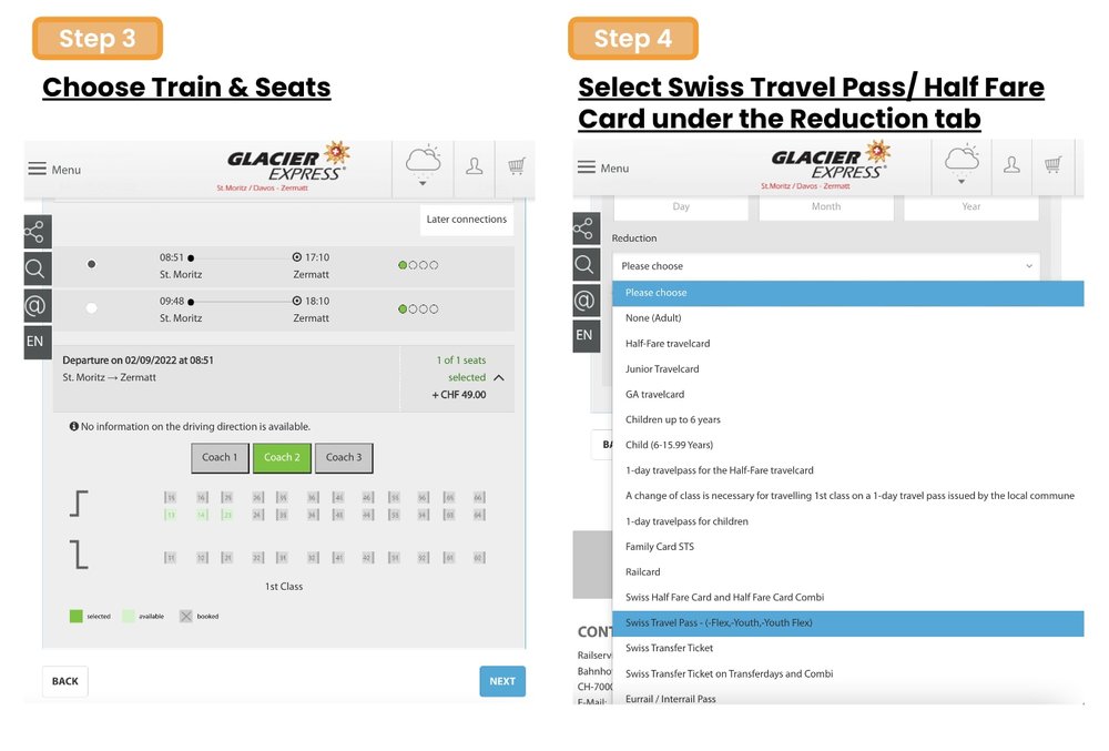 Glacier Express Steps 3 to 4