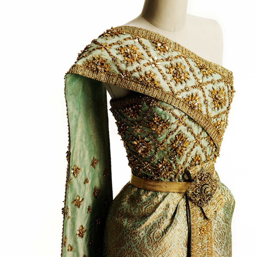 Green and yellow dress