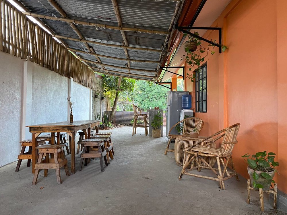 Orange and white wall