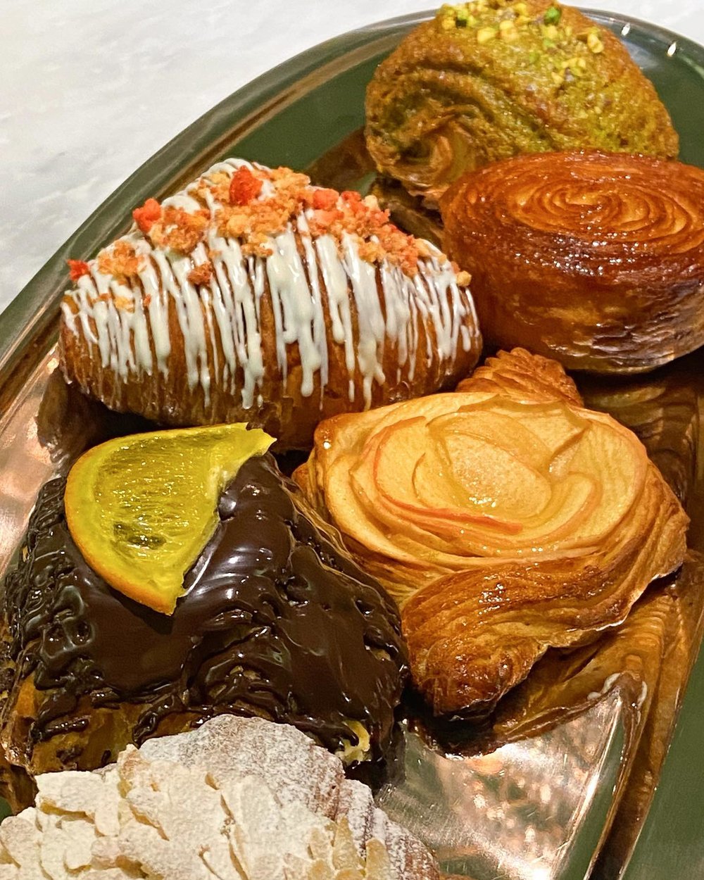 Croissant with different toppings