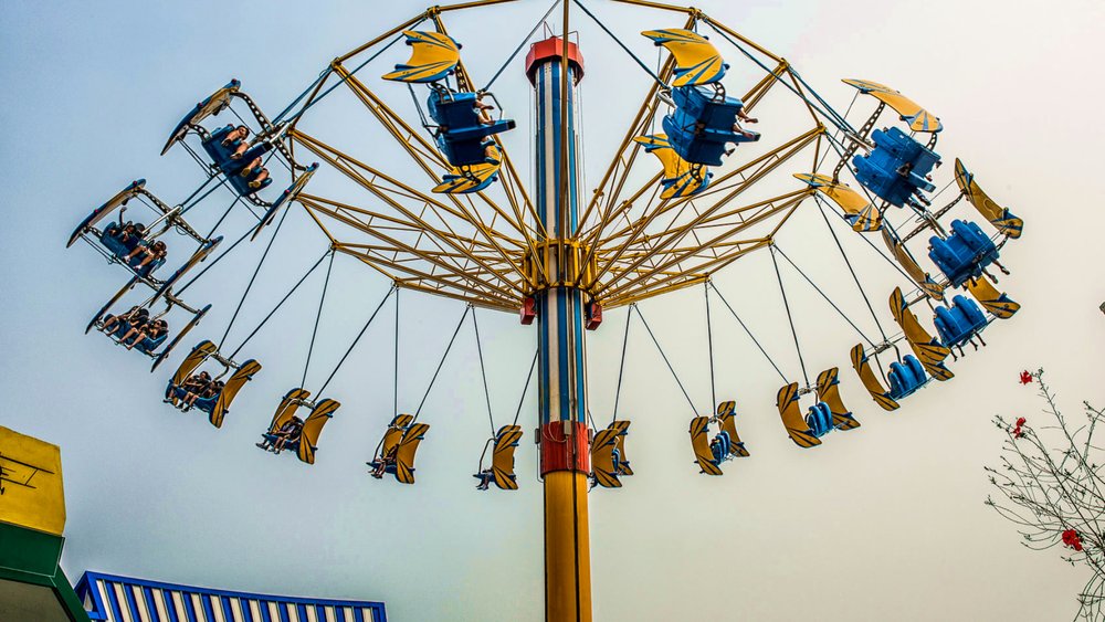 Be the pilot of your own flight on The Whirly Bird. Image credits: Ocean Park Hong Kong