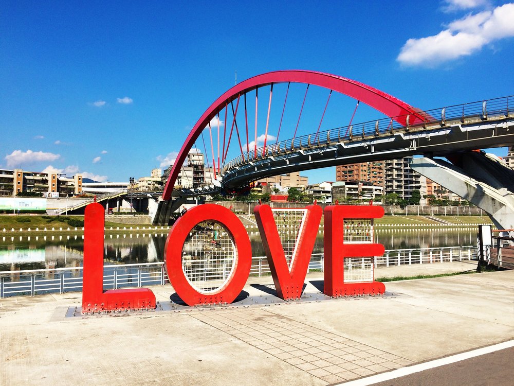Love sign with bridge