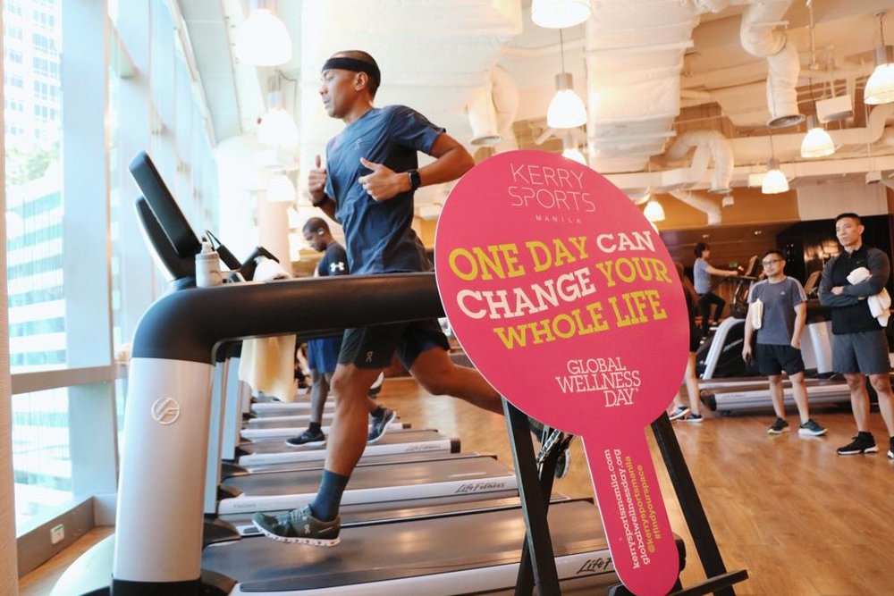 Man running on treadmill