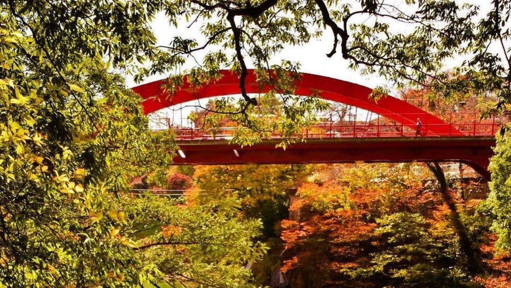 Takatsudokyo Gorge red bridge japan tokyo midori city gunma omama station
