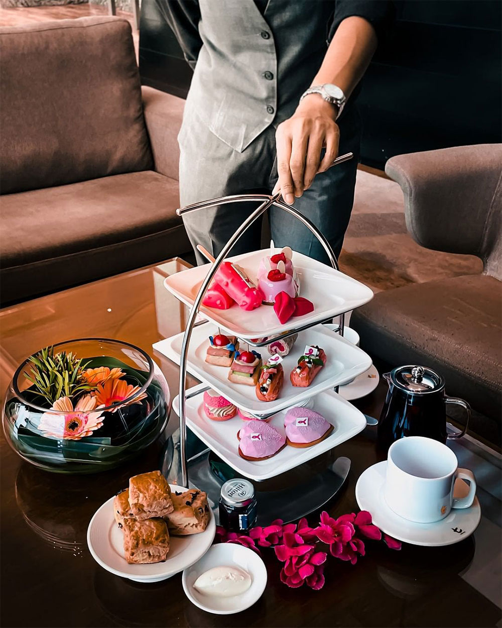 pink high tea afternoon tea hilton hotel kl