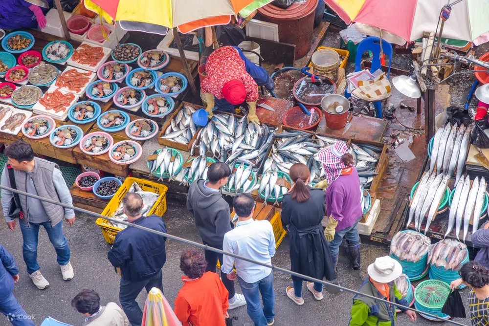 Wet fishes in market