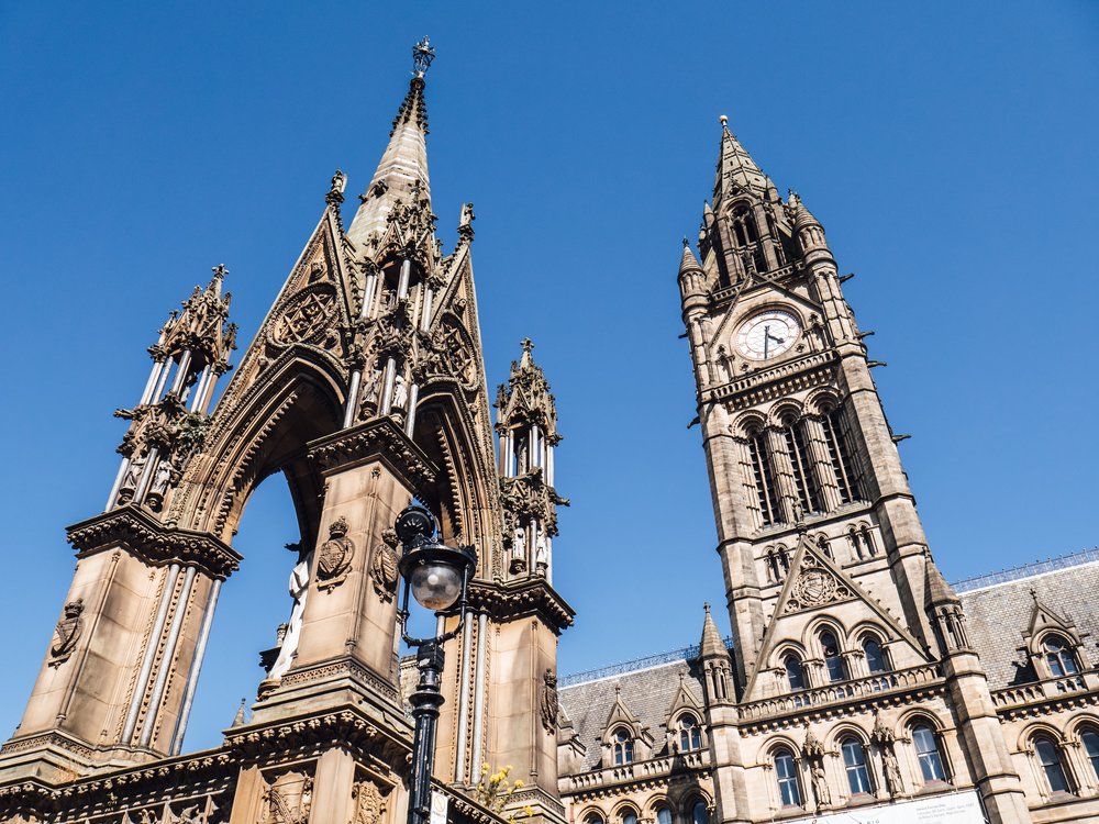 Exterior of a clock tower in London