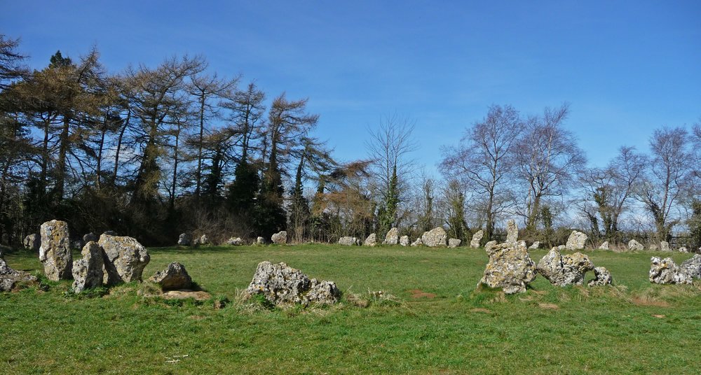 Different stones in an open field 