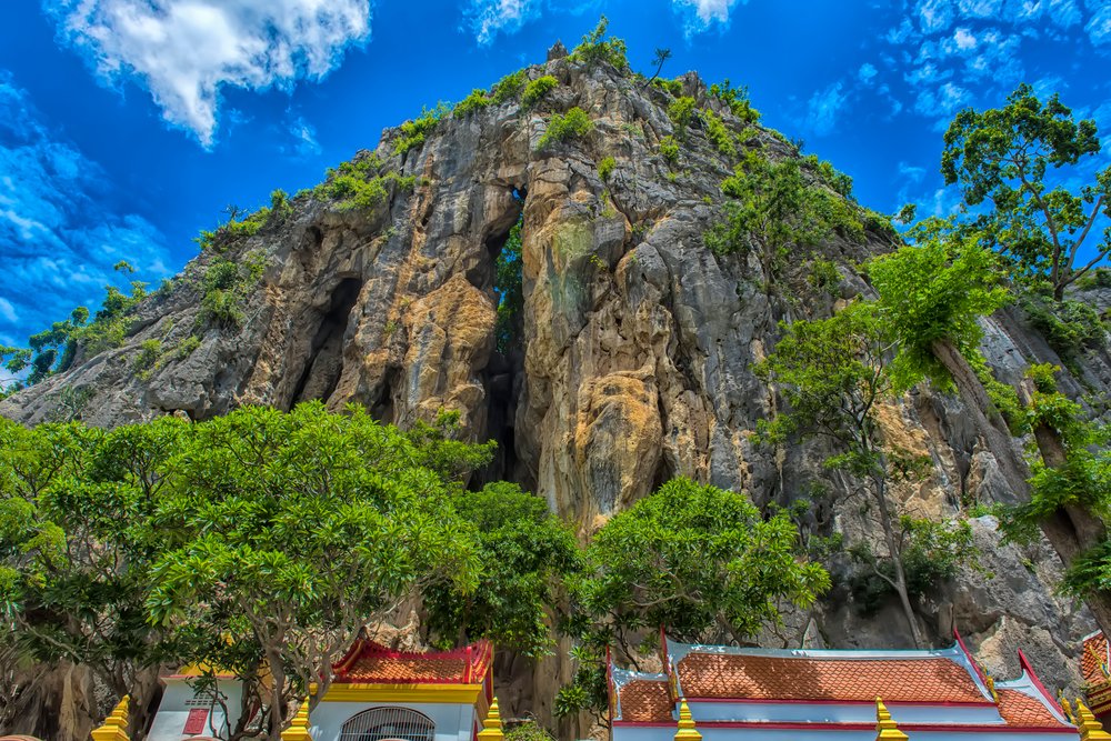Rock formation on top of Khao Yoi Cave