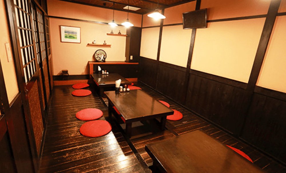 Table and red sitting