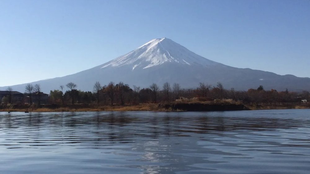 Facade of Mount Fuji from afar
