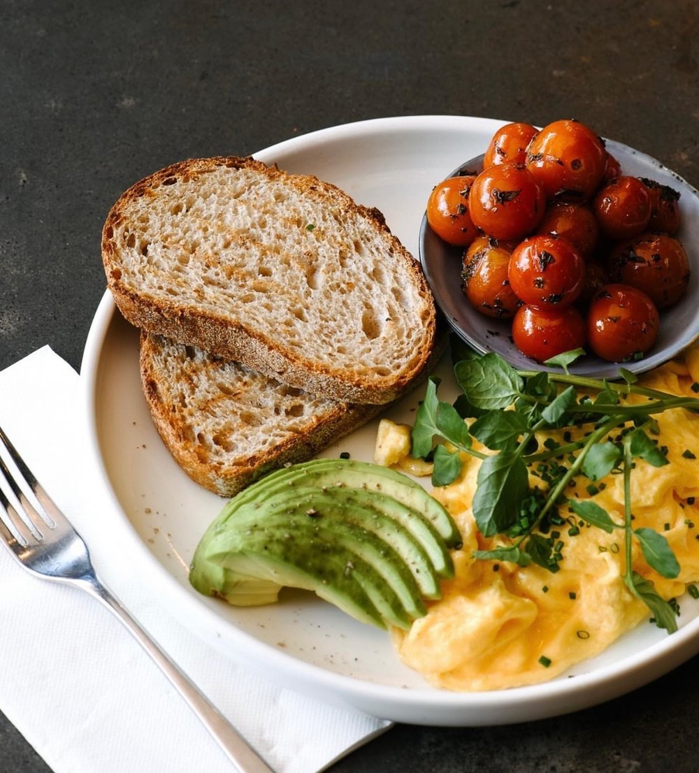 Cherry tomatoes and toast