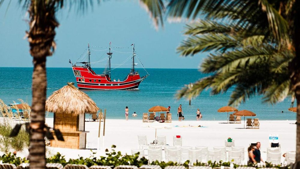 Clearwater Beach on a sunny day