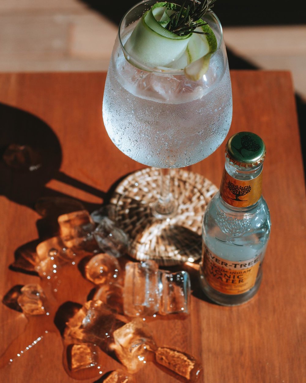 Ice cold beer and water