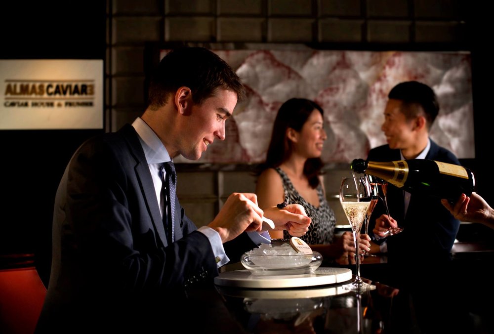 Man checking the wine