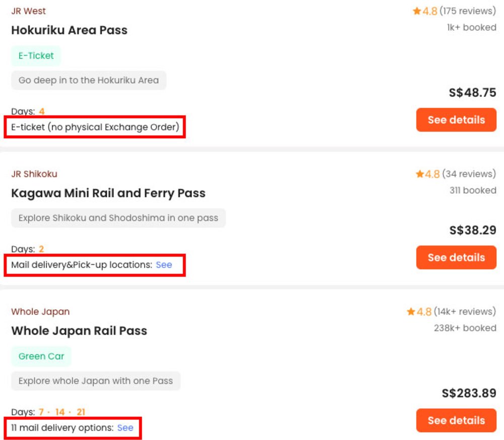 JR Pass e-Ticket vs Physical Mail Exchange Order