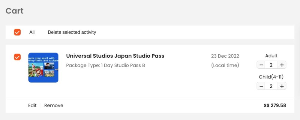 USJ Tickets Add to Cart Klook