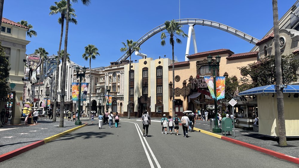 People walking inside Universal Studios Japan