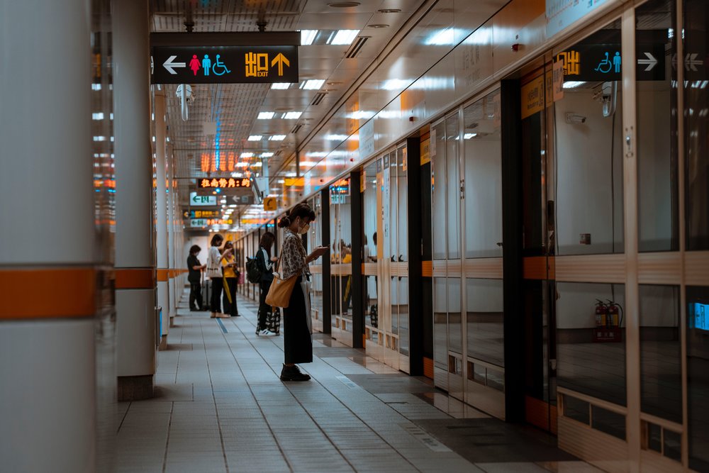 Woman waiting for the train to come