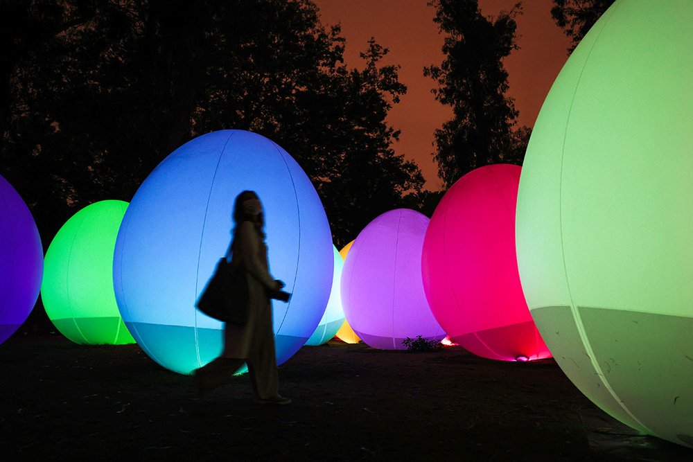 teamLab Botanical Garden Osaka coloured eggs
