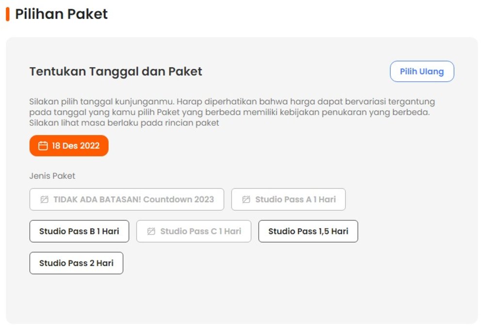 Kalender Jenis Tiket Universal Studios Japan
