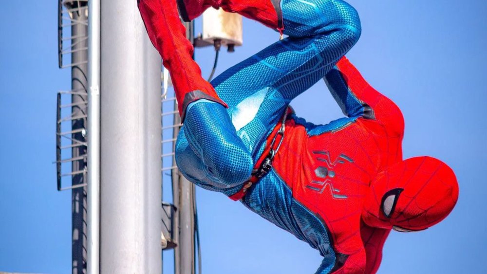 Just your friendly neighbourhood Spider-Man crashing through!  Image credits: @disneyland.viewfinder on Instagram