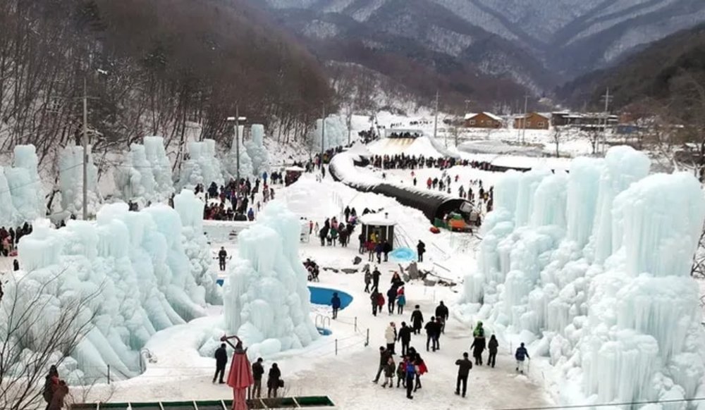 韓國賞雪推介 七甲山噴泉冰柱節