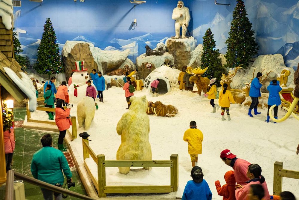 ภายในเมืองหิมะ สวนสนุกดรีมเวิลด์