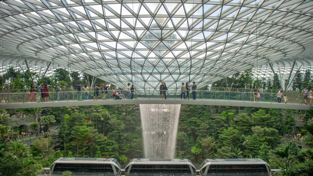 the beautiful scenery of Jewel Changi Airport