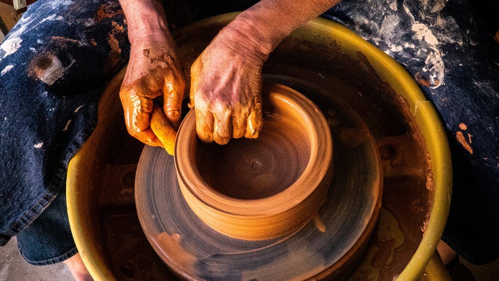 someone creating a pot at Ceramic and Pottery Workshop at Orchard Road
