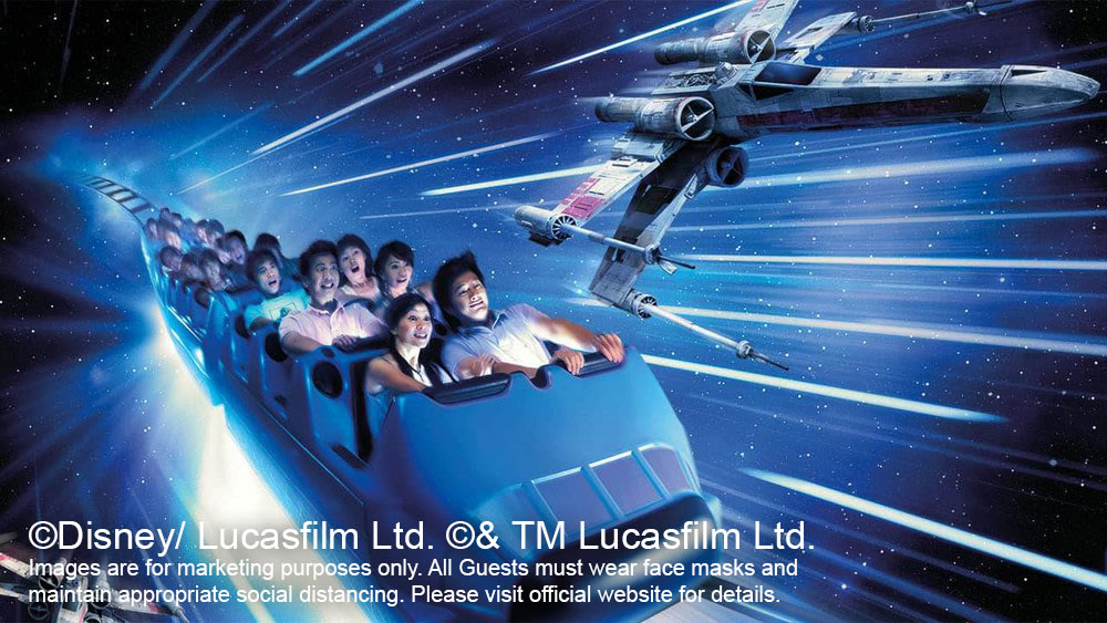 Blue background with spacecraft