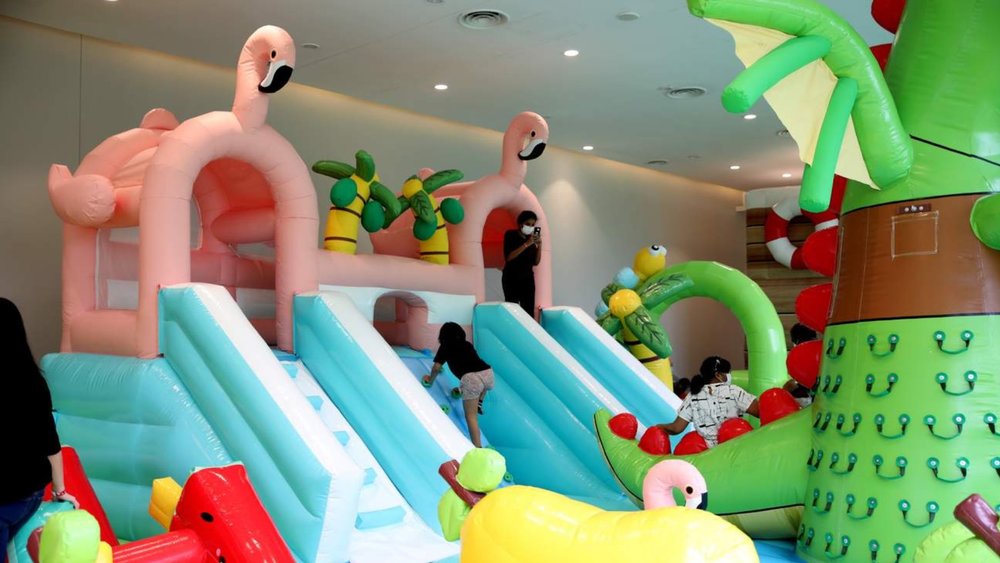 kids playing at Jumptopia @ Gardens by the Bay