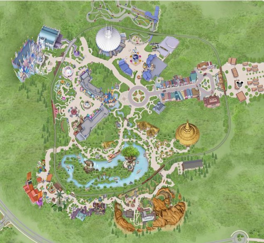 แผนที่ดิสนีย์แลนด์ฮ่องกง | รูปภาพจาก www.hongkongdisneyland.com