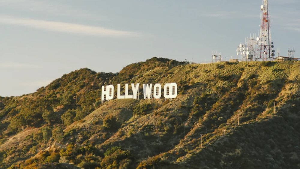 the iconic Hollywood sign at Los Angeles, USA