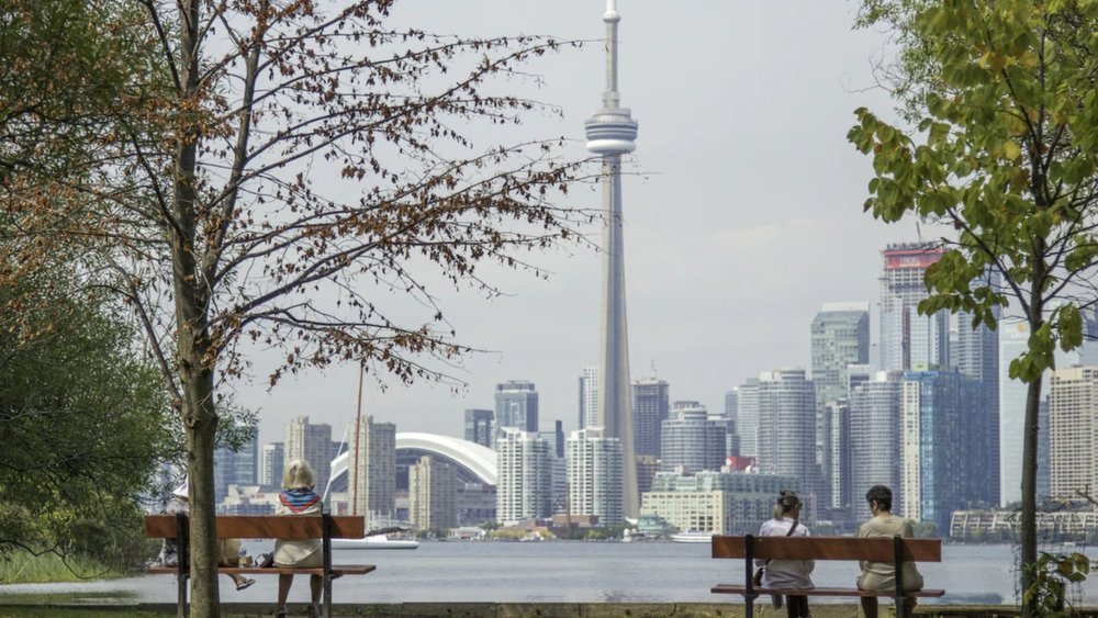 people enjoying the scenery at Toronto Island