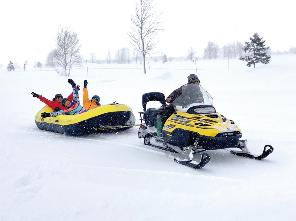People out in the snow