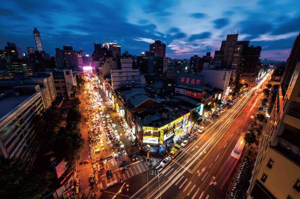 Roads and cars at night
