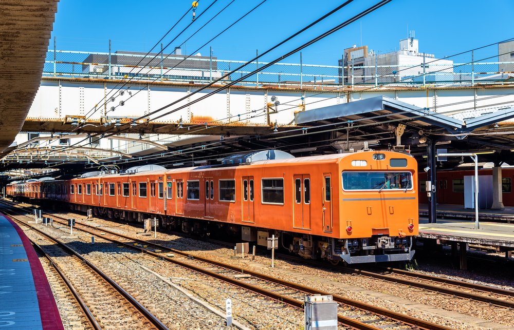 orange train in osaka
