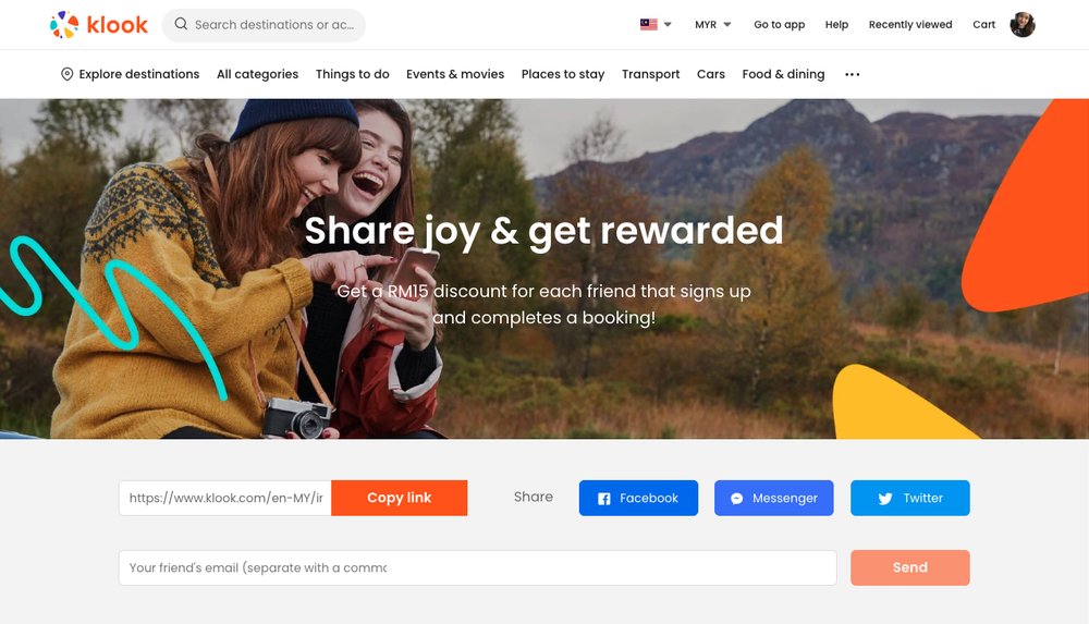 klook referral program klook credits
