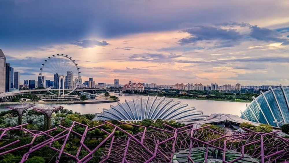 ภาพมุมสูง Gardens by the bay ของประเทศสิงคโปร์